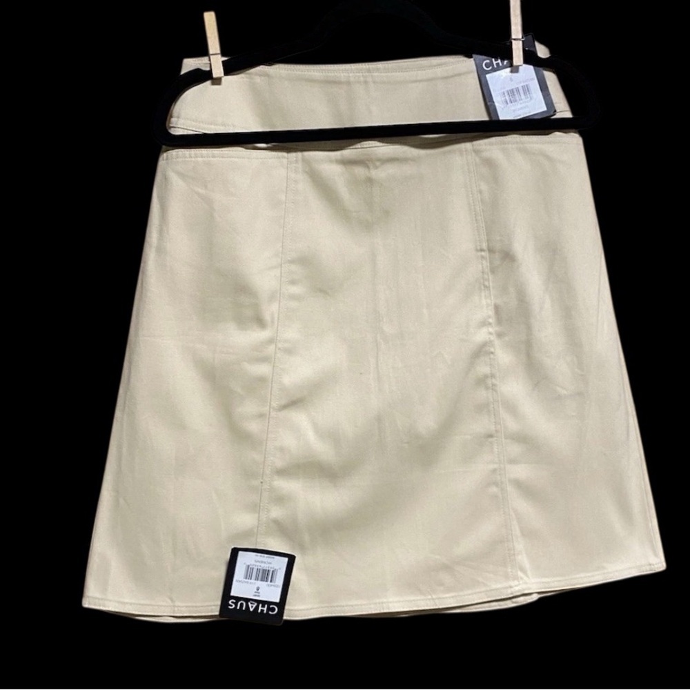 Chaus Womens TAN Work Skirt Cotton Spandex Sz 8 With Zip Closure - NWT
